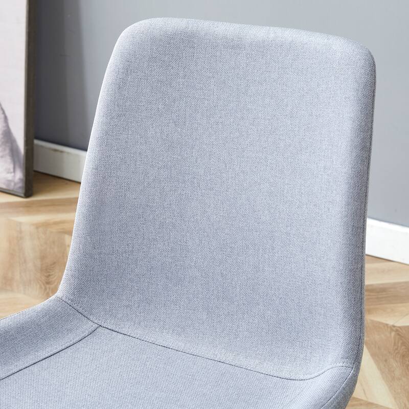 Comfortable Linen-Cotton Dining Chair Set - 4 Pieces in Light Gray.Integrated Seat and Backrest,Linen-Cotton Material