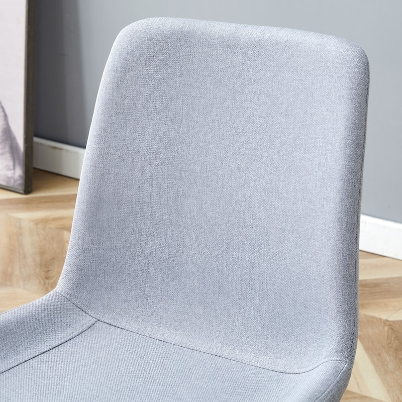 Roomfitters Linen Cotton Dining Chairs with Widened Curved Seat, Integrated Back, Set of 4 for Dining Room