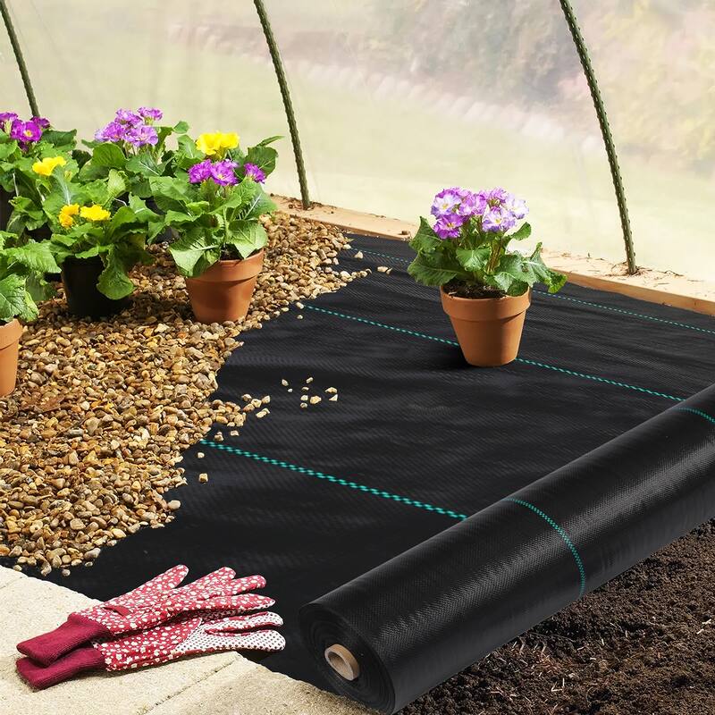 Weed Barrier Fabric, Heavy Duty Landscape Weed Block Fabric, Woven Driveway Garden Cloth for Yard