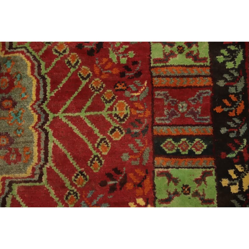 Hand Knotted Oriental 100% Wool Carpet Traditional Medallion Red Shiraz Area Rug - 8' 2'' X 5' 3''