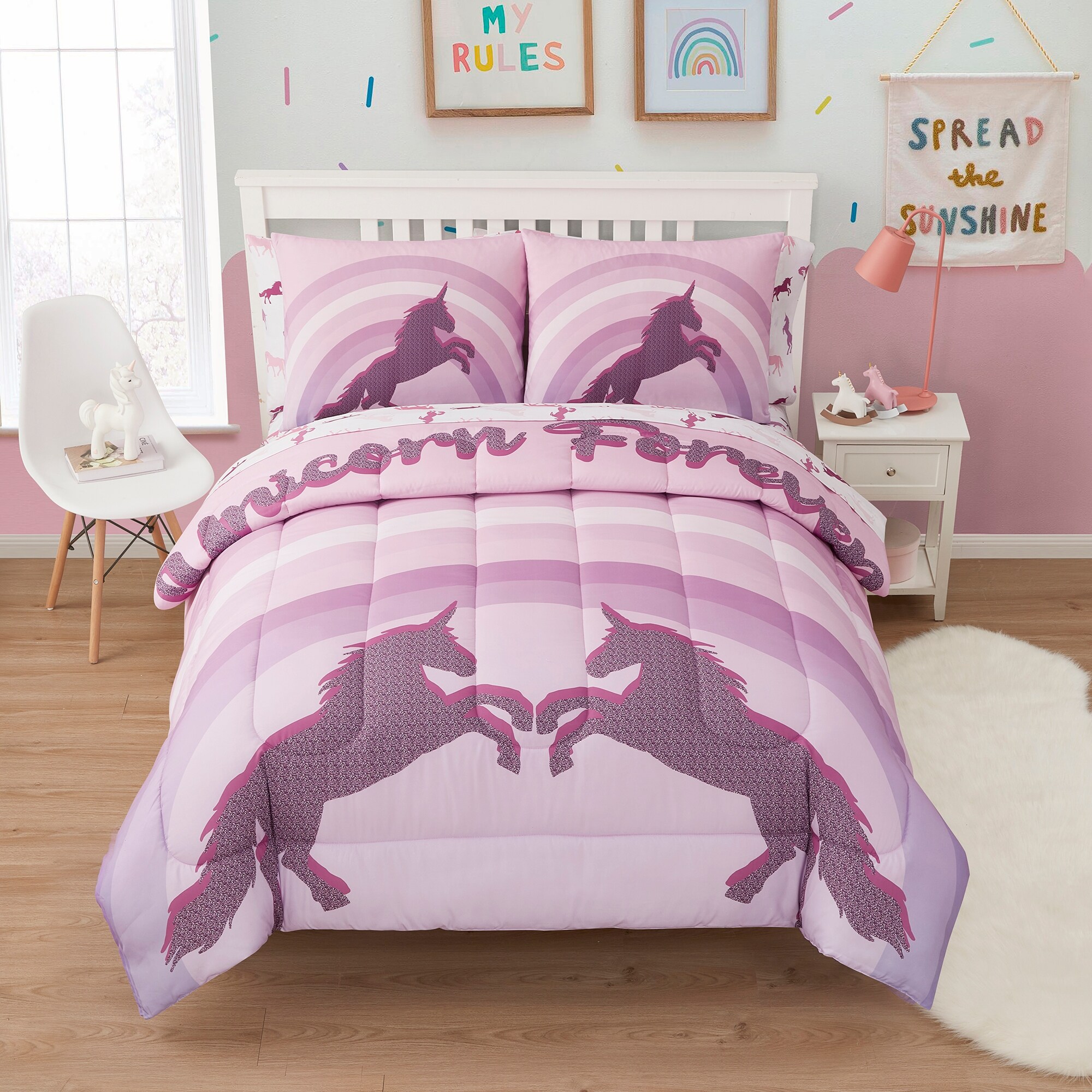 Unicorn bedding in a bag top