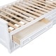 preview thumbnail 10 of 12, Twin Wood Platform Bed with Storage Cabinet and Drawers, White
