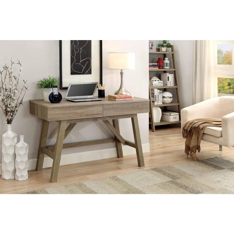 Modern Desk with Drawers - Sleek Office Workstation, Gray Finish, 47 Inch