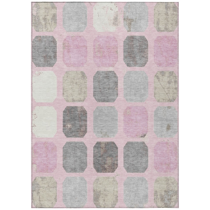 Machine Washable Indoor/Outdoor Casual Contemporary Chantille Rug