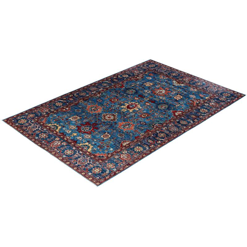Serapi One-of-a-Kind Hand-Knotted Area Rug - Light Blue, 5' 11" x 9' 0" - 5' 11" x 9' 0"