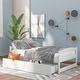 preview thumbnail 10 of 25, Twin Size Platform Bed with Two Drawers - Space-Saving Design, High-Quality Pine Wood White