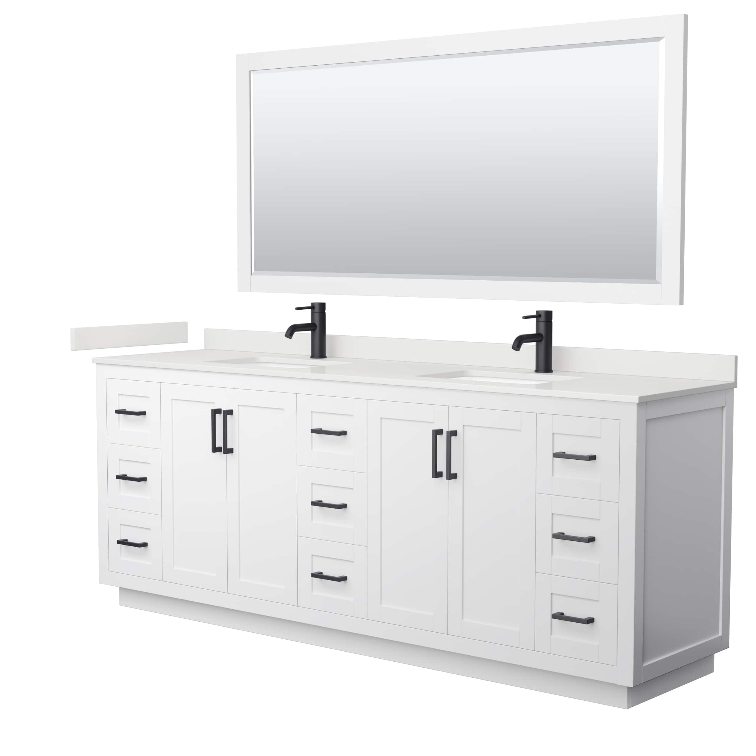 Option White, Black Trim, White Quartz Top