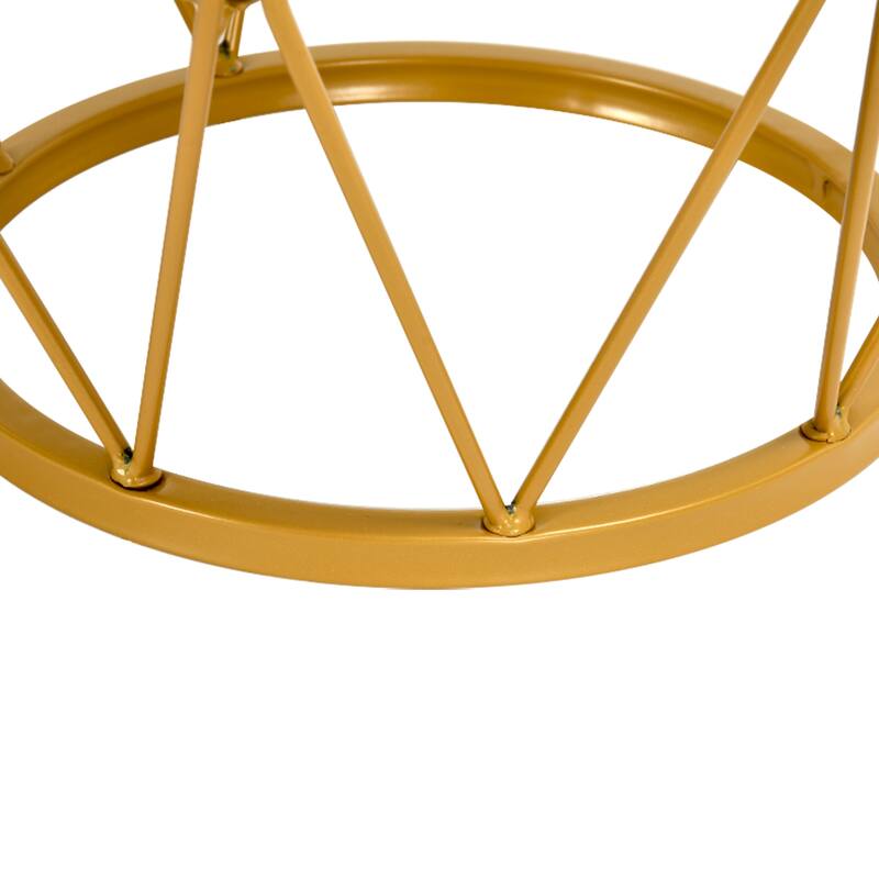 Moasis 2-Tier Round End Side Table Faux Marble Top for Living Room