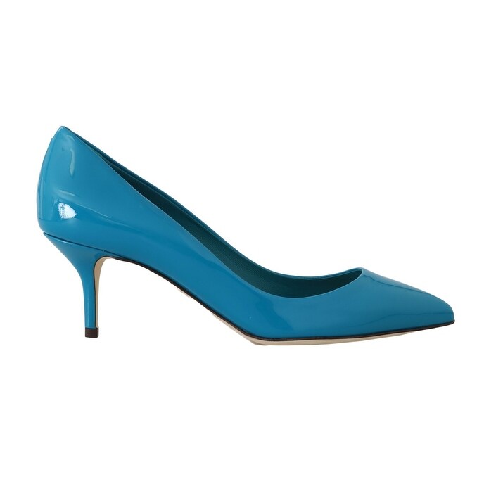 blue patent leather heels