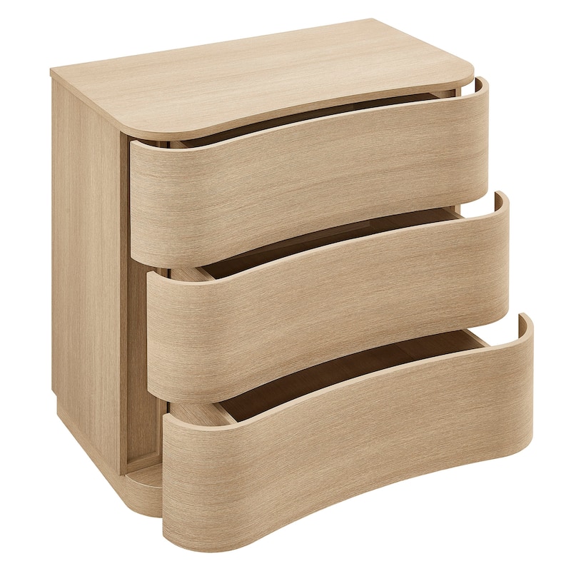 Mirae 3-Drawer Curved Compact Dresser