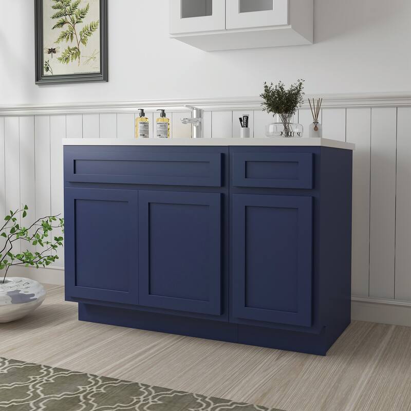 Vanity Art 45" Oak Freestanding Bathroom Vanity Cabinet without Top