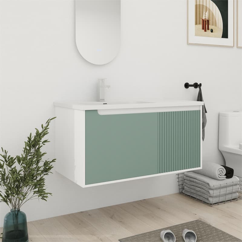 Bathroom Vanity With Sink In 32/36/40/84/76/92 Inch, Floating Bathroom Vanity With Soft Close Door