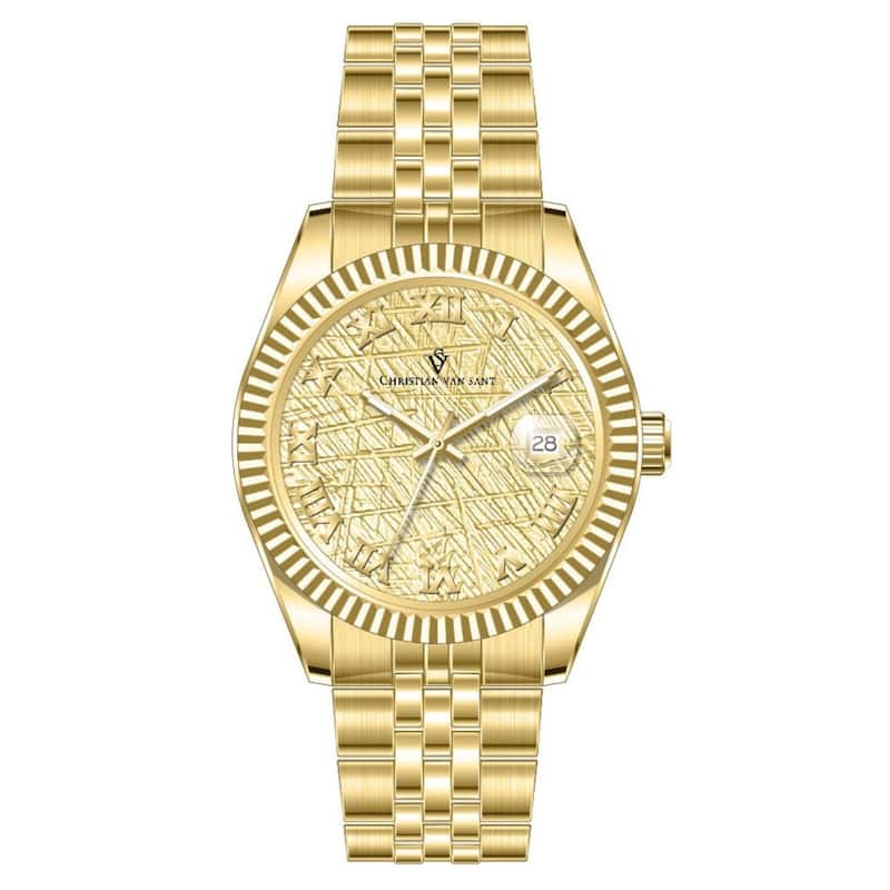 Christian Van Sant Men's Stellar Yellow Dial Watch - CV0704 - One Size