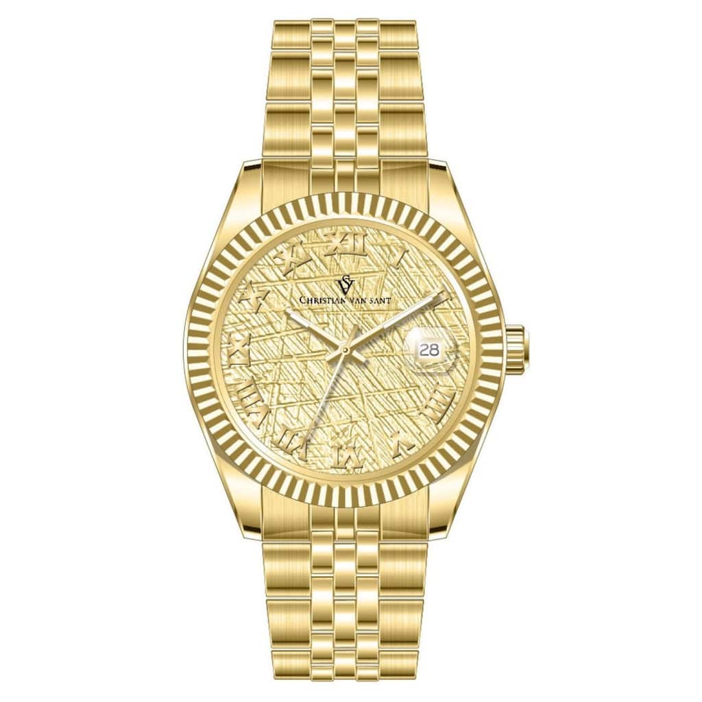 Christian Van Sant Men's Stellar Yellow Dial Watch - CV0704 - One Size