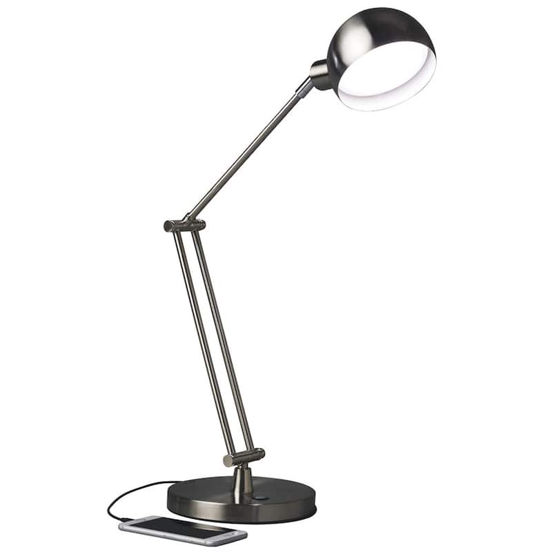 Brushed Nickel LED Adjustable Desk Lamp - Bed Bath & Beyond - 35558793