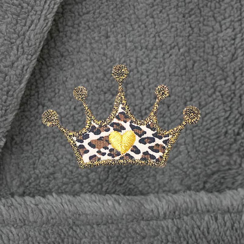 Sweet Kids 100% Polyester SUPER PLUSH Double Brushed Hooded Bathrobe - CHEETAH CROWN