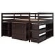 preview thumbnail 5 of 7, Espresso Pine Wood Multifunctional Loft Bed with Movable Desk, Modular Bookshelf, Chest of Drawers