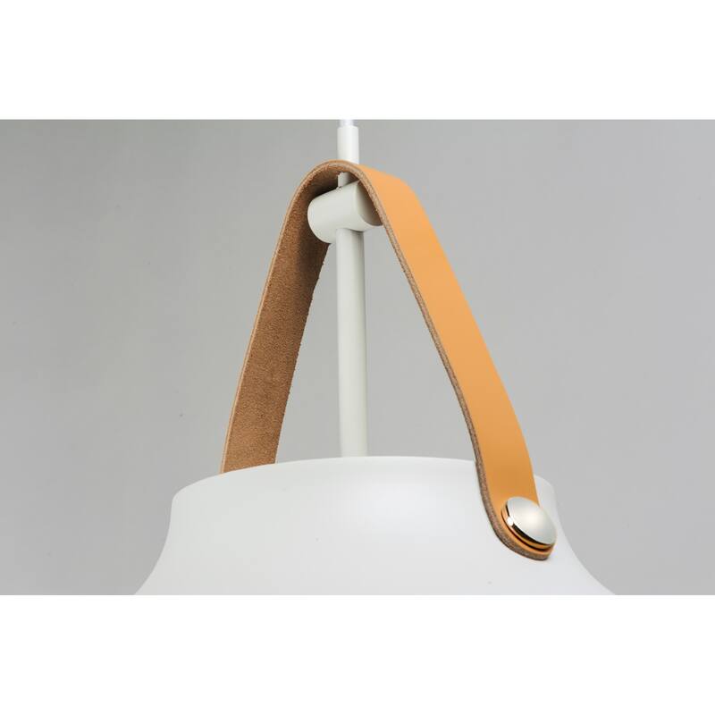 Maxim Nordic Single Light 20" Aluminum Pendant with Leather Strap