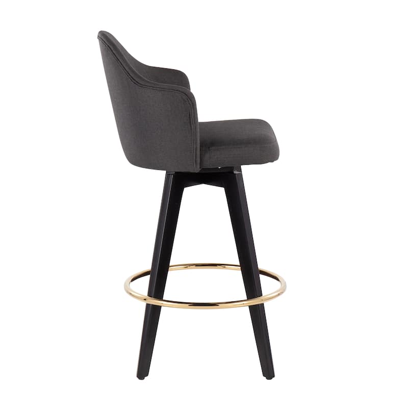 Carson Carrington Valsatra 26" Upholstered Counter Stool with Black Wood Base (Set of 2)