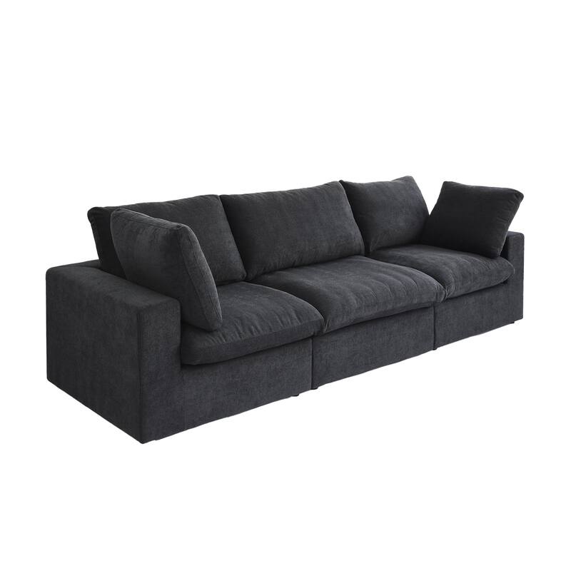 Upholstered Custom Sectional Sofa 3-Seat Couch