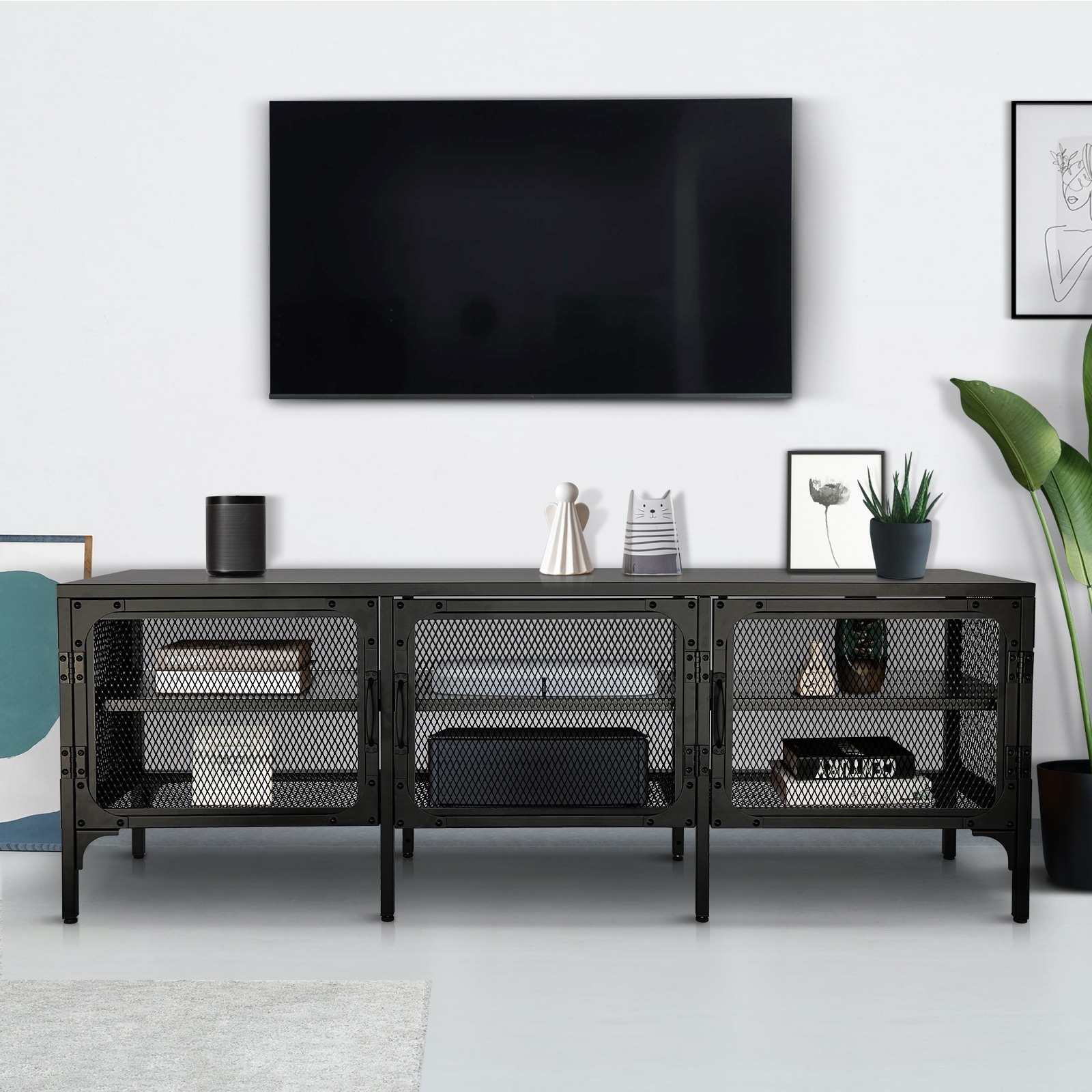 Metal tv stand for hotsell 65 inch tv