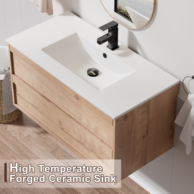 Wall Mounted Bathroom Vanity Sink Combo Cabinet Vanity Set