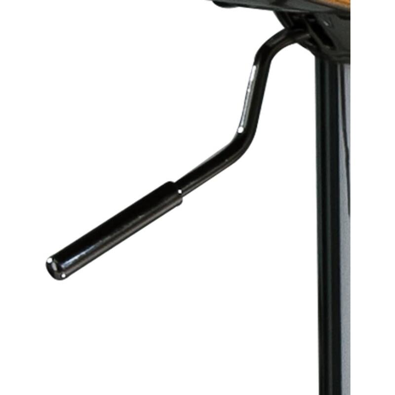 Adjustable Swivel Bar Stool - Walnut Bentwood with Curved Black Seat