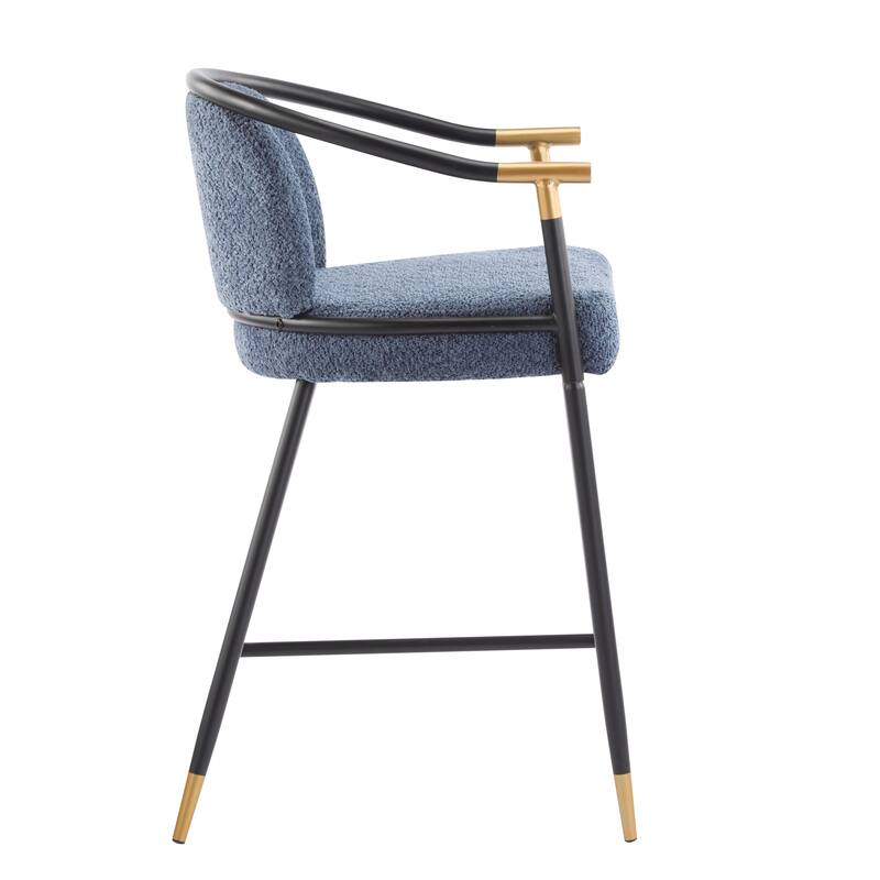 Devin 26" H Upholstered Counter Stool with Metal Frame (Set of 2) by Christopher Knight Home