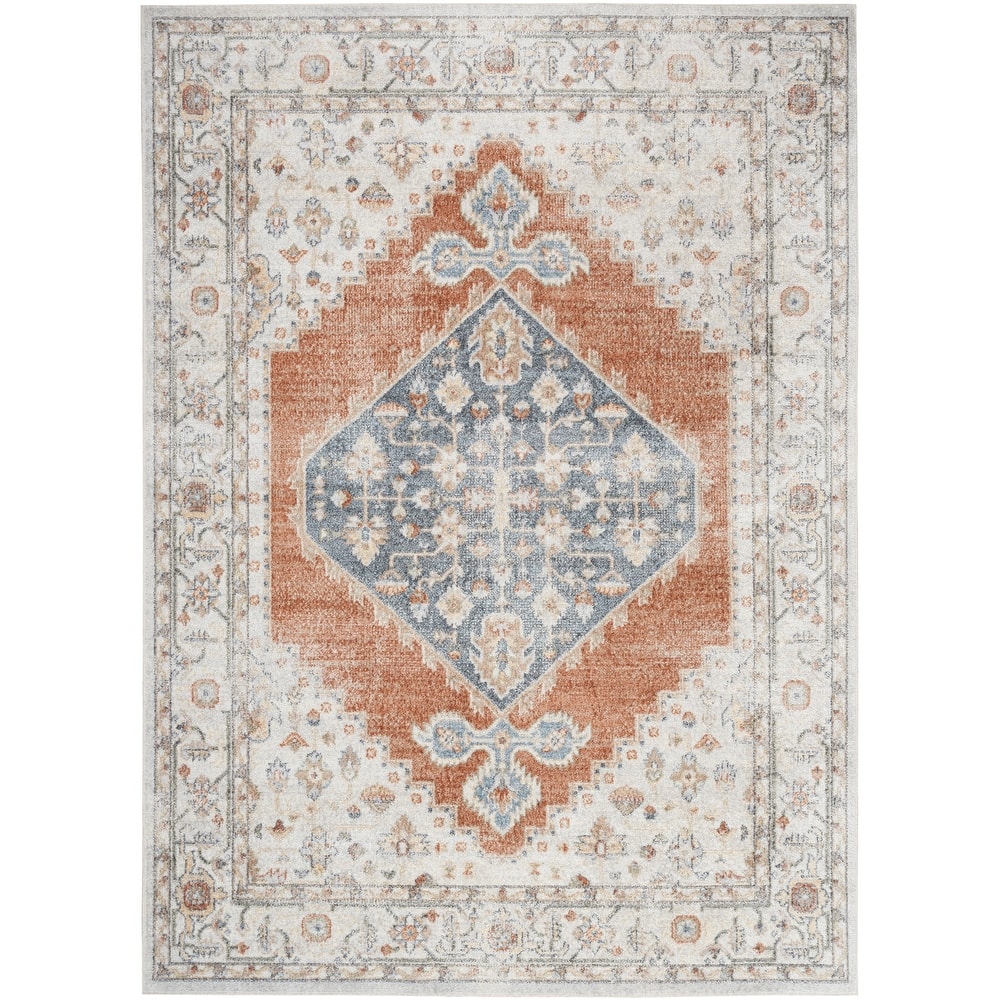 Nourison Abby Machine Washable Indoor only Persian Distressed Area Rug