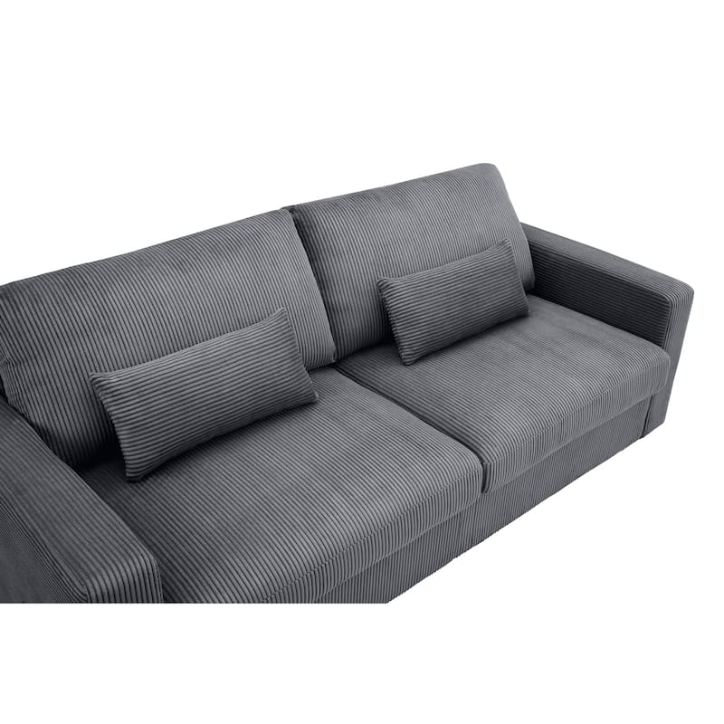 Modern Loveseat Sofa for Living Room, Removable Cover, Spring Cushions, Solid Wood Frame, Wide Armrest for Small Space