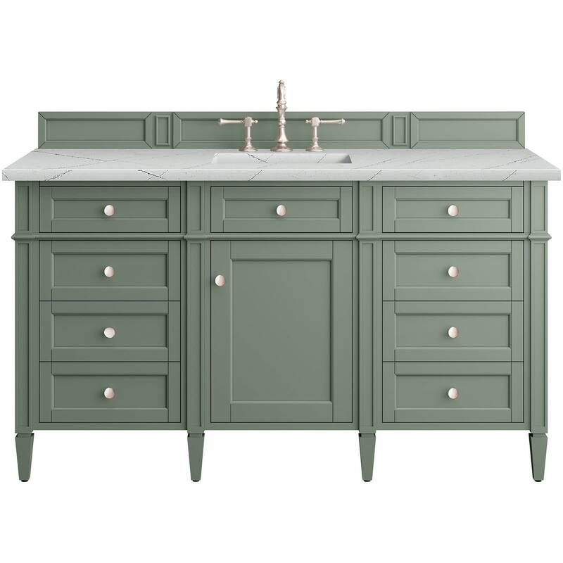 James Martin Vanities 650-V60S-FENC Brittany 60" Free Standing Single - Smokey Celadon