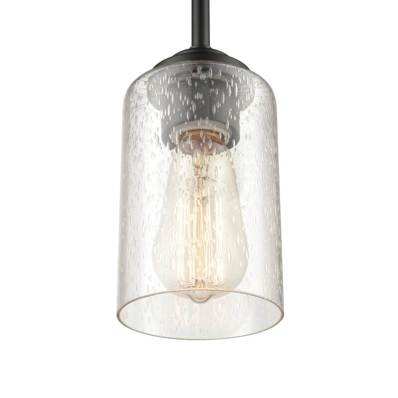 Millennium Lighting Moven 1 Light Mini-Pendant in Multiple Finishes with Seeded Glass Shade