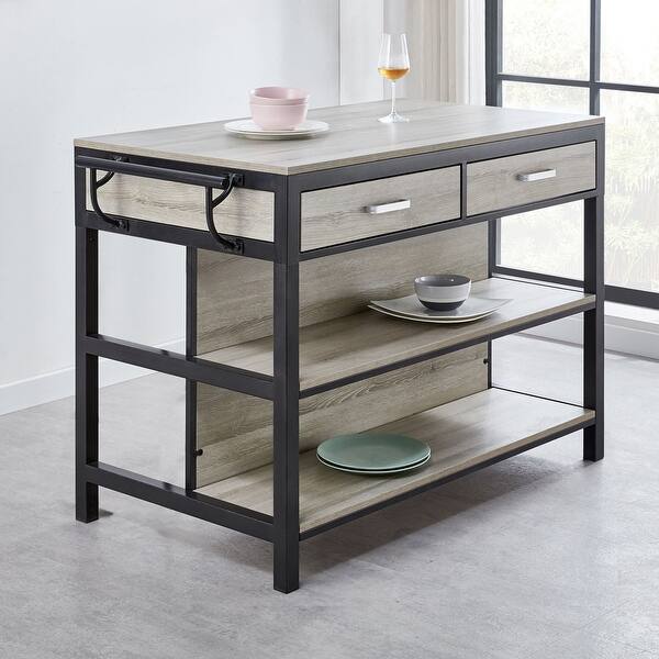 Shop Carbon Loft Callen Weathered Driftwood Kitchen Island Overstock 31243857