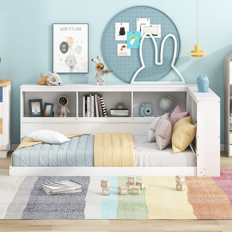 Wood Twin Size Daybed with Storage Cabinets and USB Ports