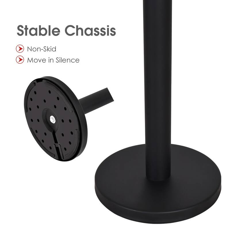 Costway 6Pcs Black Stanchion Posts Queue Pole Retractable Belt Crowd - See details
