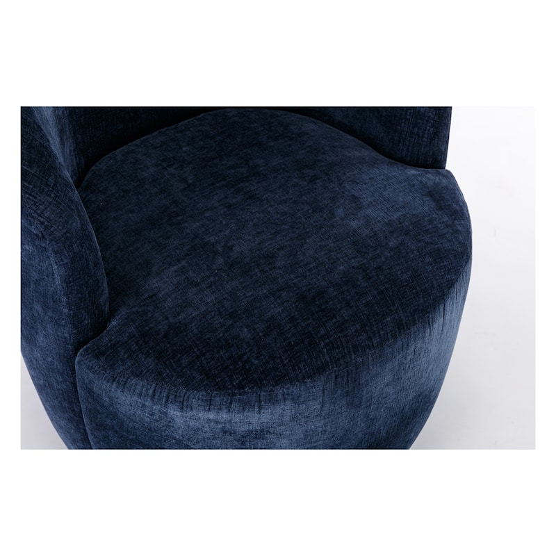 Chenille Fabric Swivel Accent Armchair Barrel Chair