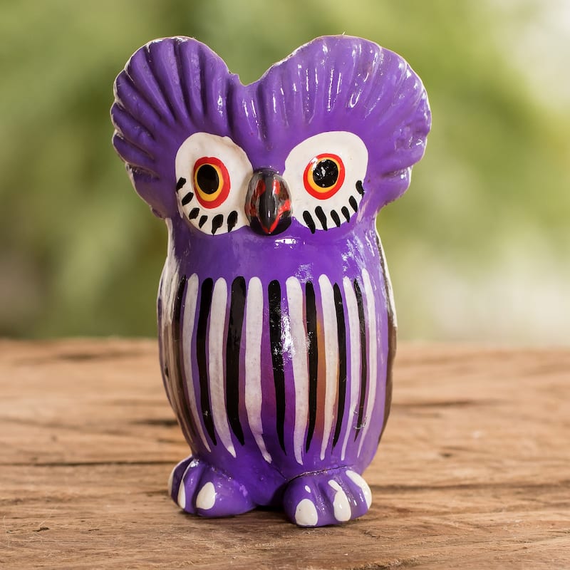 Novica Handmade Adventurous Tecolote Ceramic Figurine