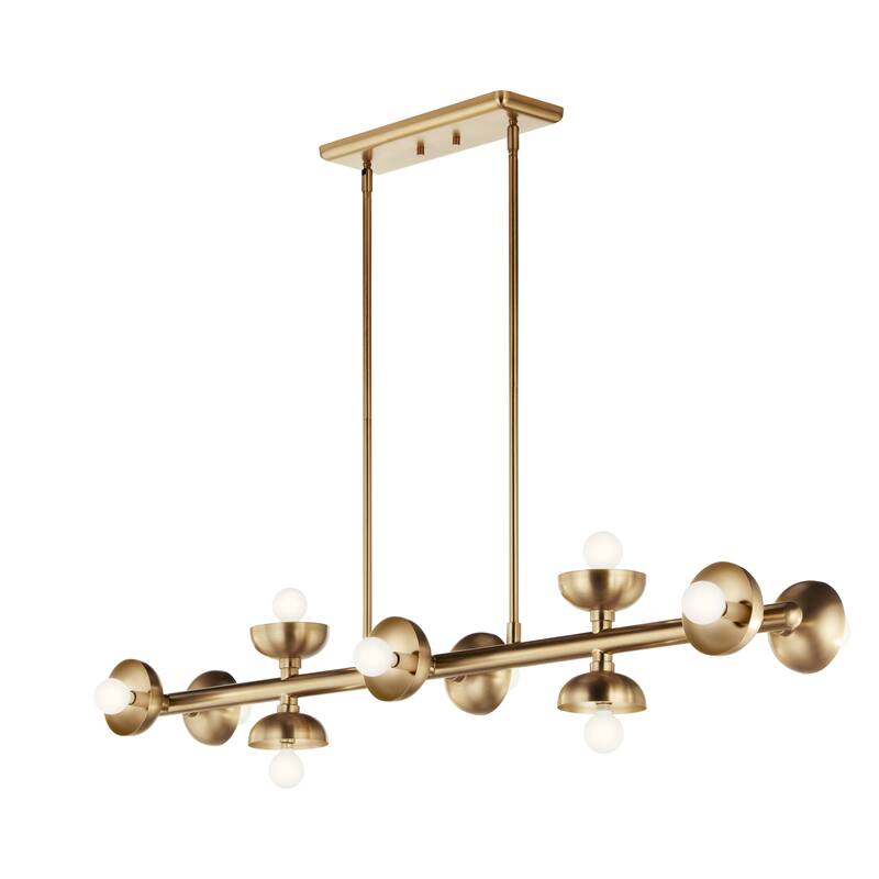 Palta 10-Light Linear Chandelier - 48 in - Champagne Bronze
