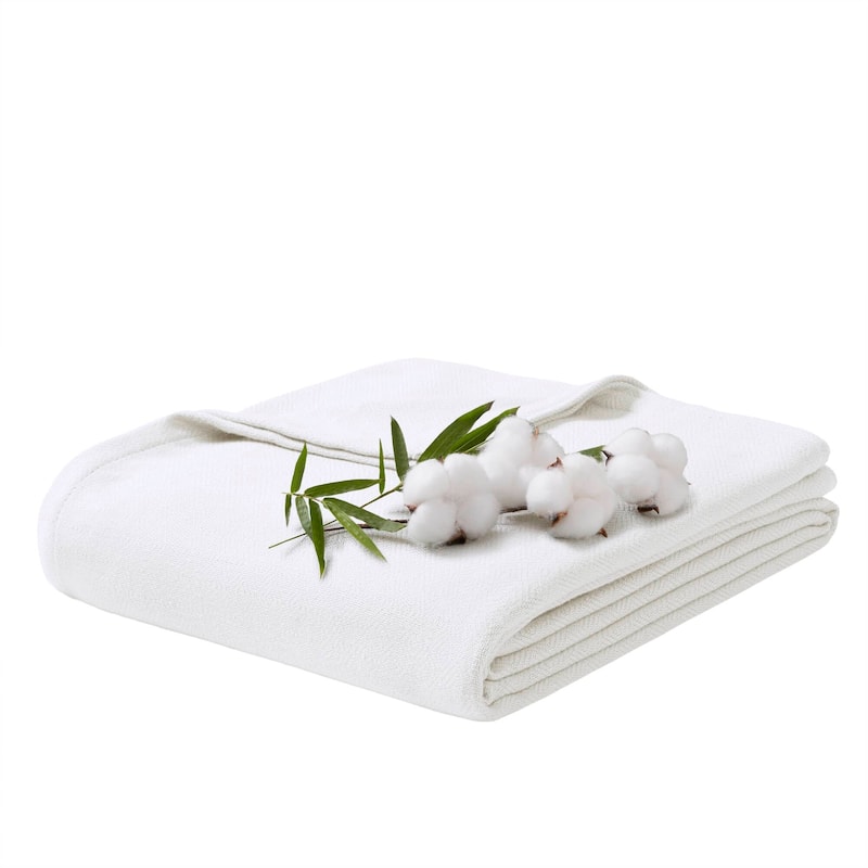 Chelsea Square Rayon from Bamboo Cooling Cotton Lightweight Blanket for Summer Spring