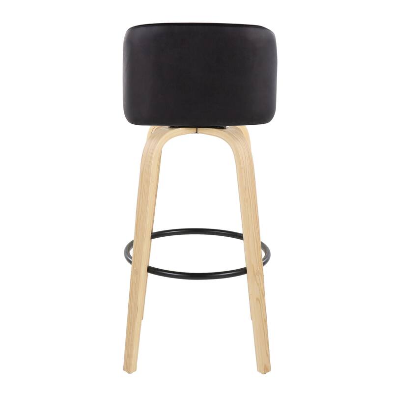 Carson Carrington Vallberga 30" Fixed-Height Bar Stool with Natural Wood Base (Set of 2)