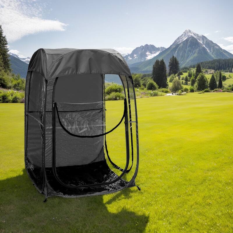 Anmytek Pop Up Clear View Outdoor Shelter Tent with Transparent PVC Walls and Sunshade Top Portable Foldable Camping Fishing