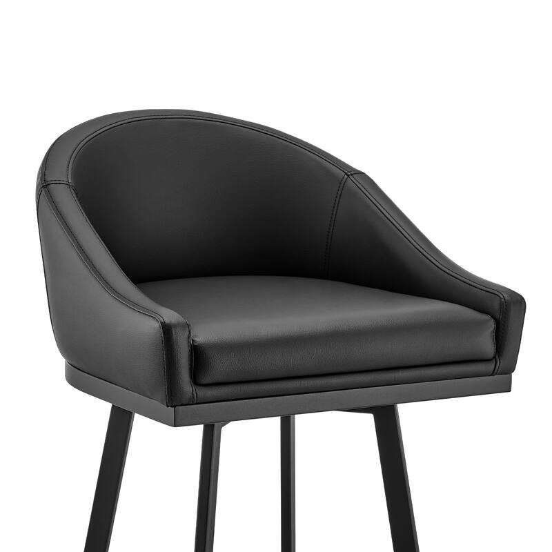 Eleanor Black or Brushed Stainless Steel Swivel Counter or Bar Stool