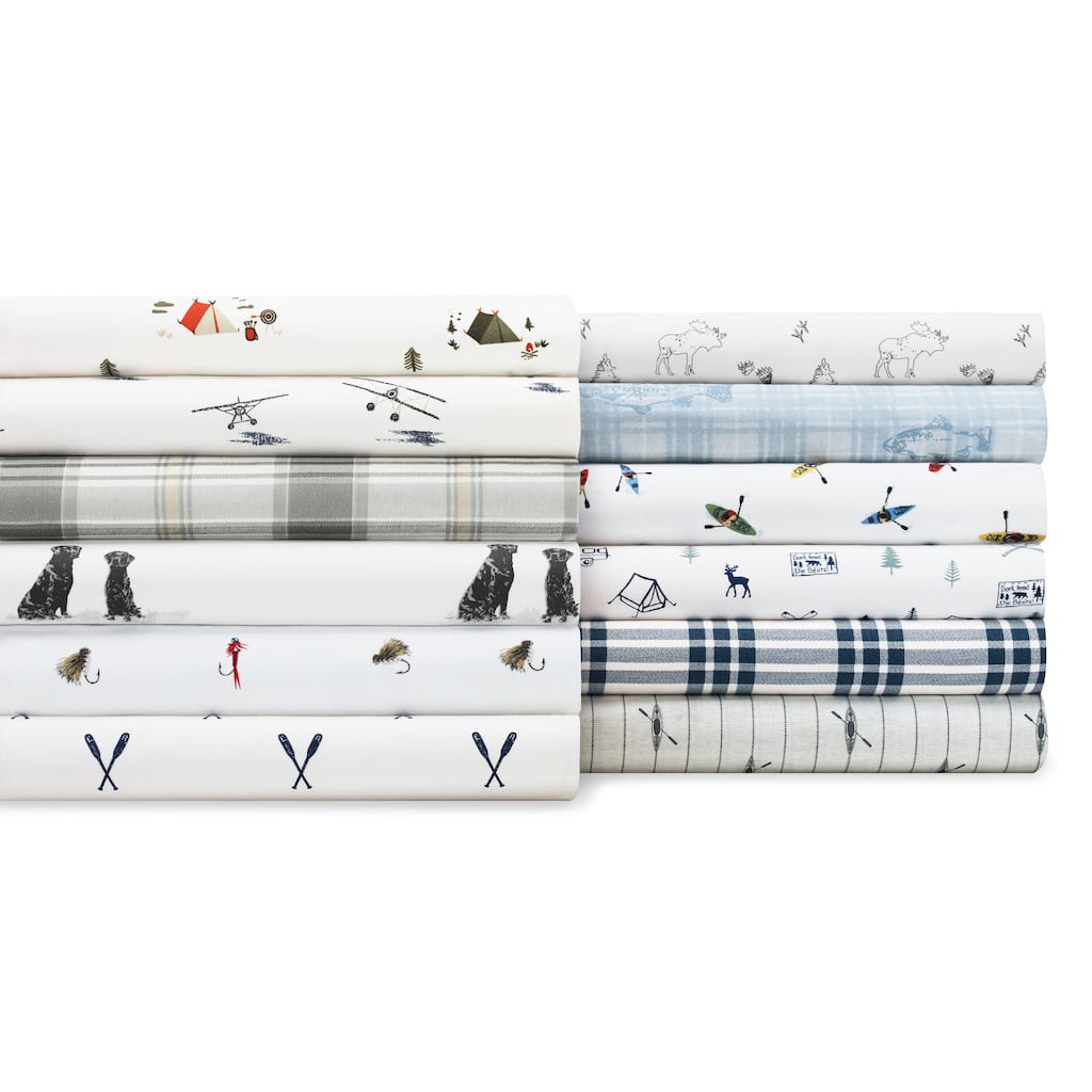 Eddie Bauer Printed Cotton Percale Deep Pocket Sheet Set
