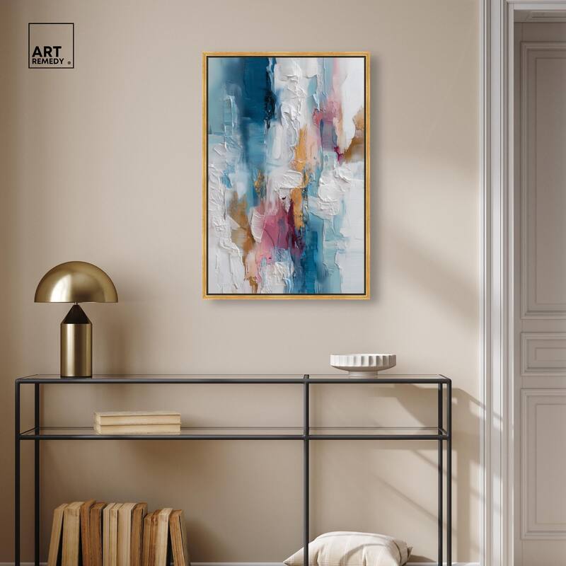 Petal Pink and Ocean Blue I Canvas by Art Remedy