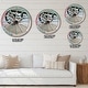 preview thumbnail 4 of 7, Designart 'Turquoise Painted Cottage Wagon Wheel Clock' Oversized Farmhouse Wall CLock