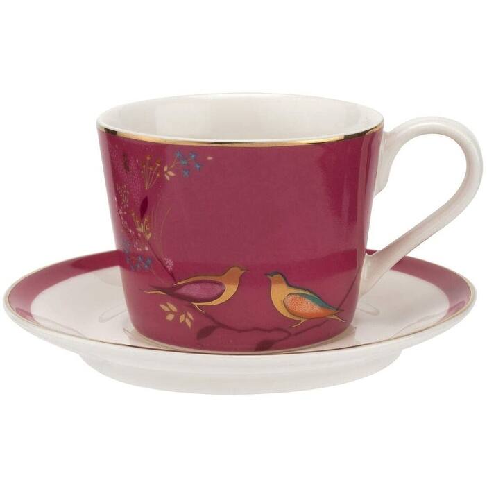 Portmeirion Sara Miller London Chelsea Set of 4 Espresso Cups and Saucers - 4 oz