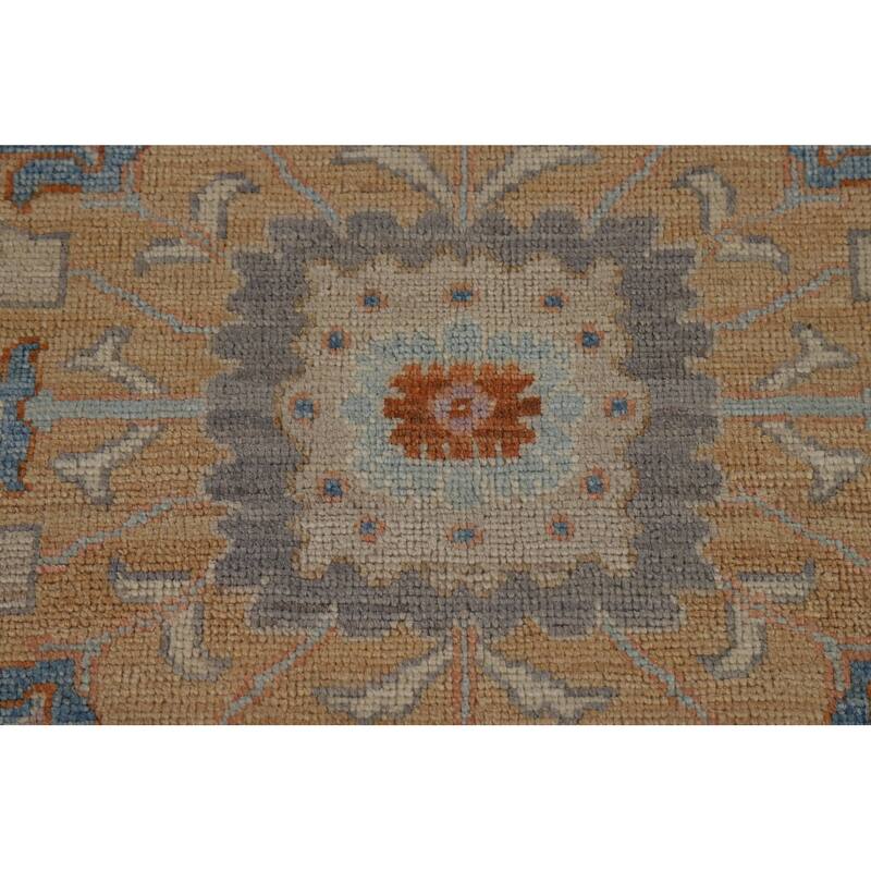 Vegetable Dye Oushak Turkish Area Rug Hand-Knotted Wool Carpet - 8'2" x 9'8"