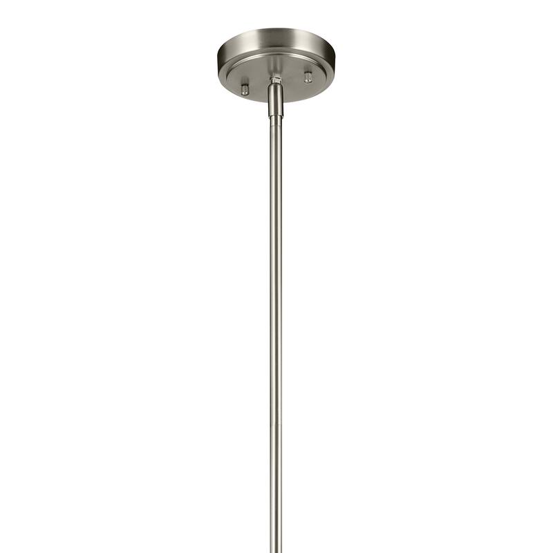 Kichler Lighting Everly 17.75 in. 1-Light Brushed Nickel Bell Pendant Light with Clear Glass