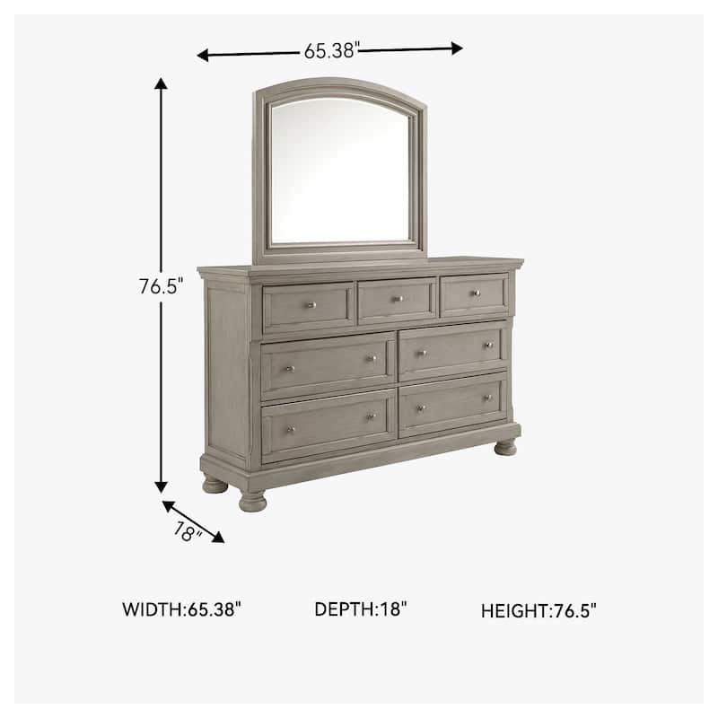 Signature Design by Ashley Lettner Light Gray Dresser and Mirror