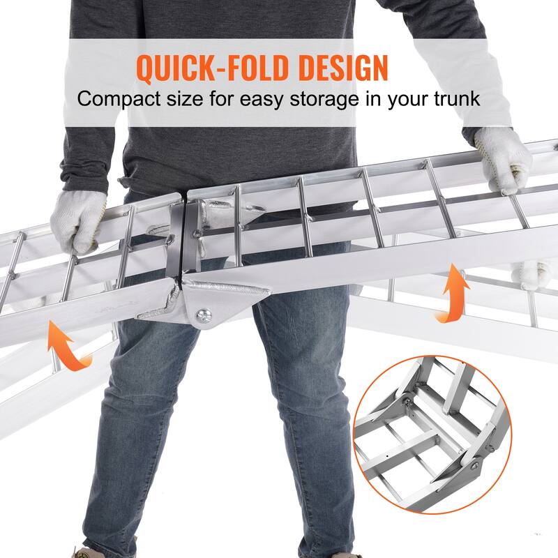 UIMOSO Motorcycle Ramps, 750lbs Folding Loading Ramps for Pickup Trucks Bed, Trailers Ramp with Load Straps for Motorcycle